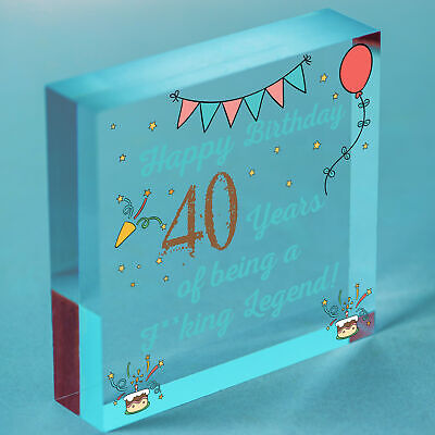 40th Birthday Gift Funny Wood Heart Dad Mum Sister Brother Gift 40th Decoration