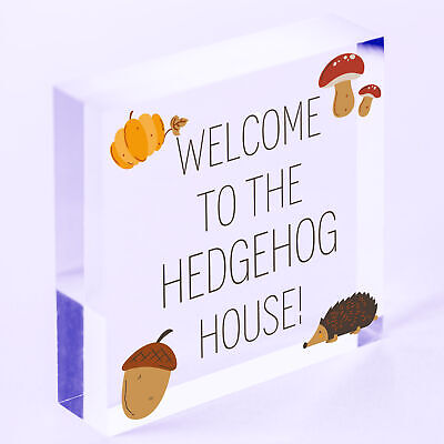 Welcome Hedgehog Sign Hanging Garden Shed Plaque Hedgehog Gift Family Gift