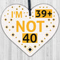 Rude 40th Birthday Decoration Wooden Heart Funny Novelty Gift For Friend Men