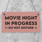 Cinema Room Sign NEON EFFECT Movie Night Dont Disturb Plaque Home Decor Gift