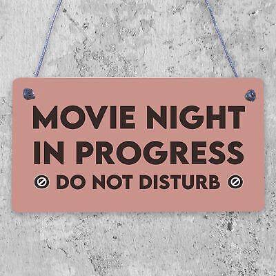 Cinema Room Sign NEON EFFECT Movie Night Dont Disturb Plaque Home Decor Gift