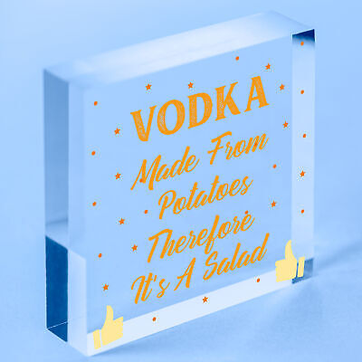 Vodka Salad Funny Alcohol Man Cave Friendship Hanging Plaque Pub Bar Gift Sign