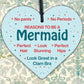 Reasons To Be A Mermaid Novelty Wooden Hanging Heart Shabby Chic Friendship Gift