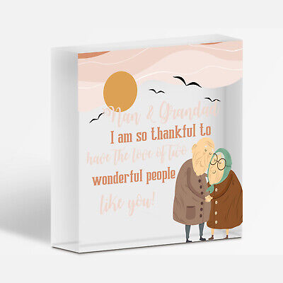 Birthday Christmas Gift For Nan And Grandad Wood Block Thank You Gift Keepsake