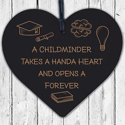 Childminder Thank You Gift Wood Hanging Heart Teacher Friendship Gift Keepsake