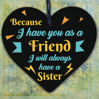 Best FRIEND Sister Gifts Wooden Heart Christmas Friendship Gift Birthday Plaque