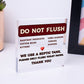 Do Not Flush Septic Tank Hanging Plaque Bathroom Wall Door Toilet Thank You Sign