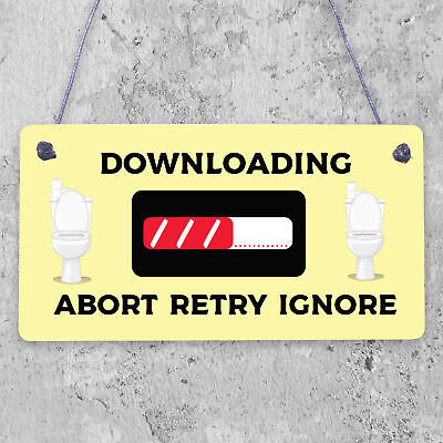 Downloading Funny Novelty Toilet Door Hanging Sign House Warming Bathroom Geek