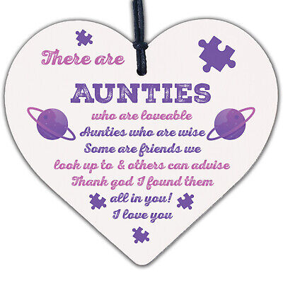 Auntie Gifts Wooden Heart Auntie Decoration THANK YOU Gift For Auntie Friendship