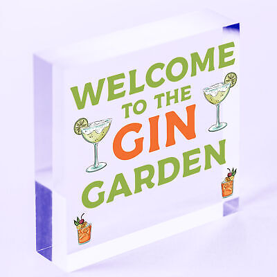 Gin Bar Welcome Sign Novelty Home Bar Decor Gifts Hanging Garden Signs Gin Gift