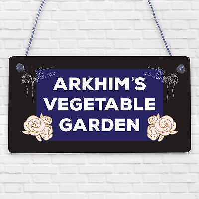 Vegetable Garden Personalised Hanging Allotment Greenhouse Garden Shed Sign