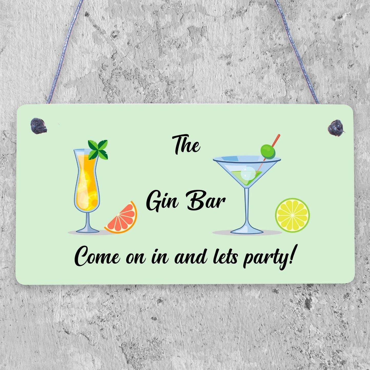 Gin Bar Party Plaque Man Cave Garden Kitchen Pub Bar Gin & Tonic Alcohol Sig