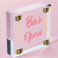 Bar Open Sign NEON EFFECT Home Bar Man Cave Pub Club Window Plaque Display