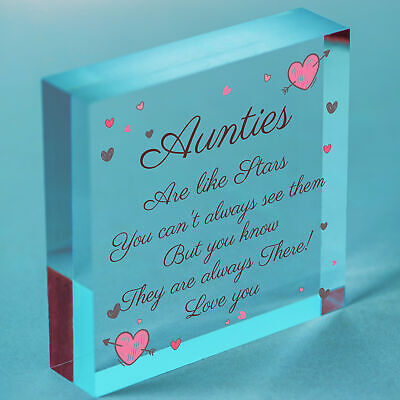 Sister Auntie Aunt Aunty Wood Heart Plaque Sign Birthday Thank You Keepsake Gift