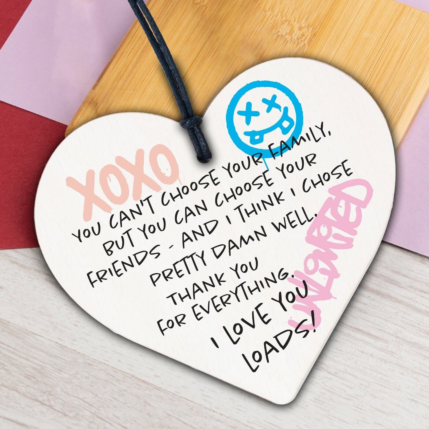 Best FRIEND Sister Gifts Wooden Heart Christmas Friendship Gift Birthday Plaque