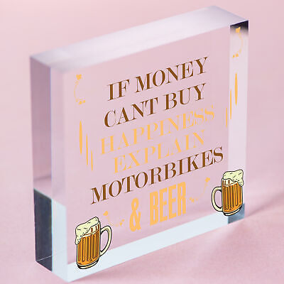 Biker Themed Gift For Road Biker Beer Plaque Dad Grandad Uncle Son Gifts For Him