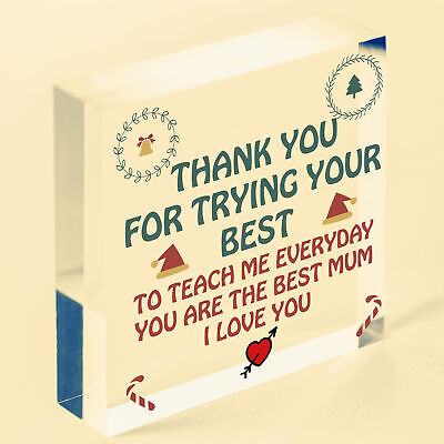 Thank You Gift For Mum Wood Heart Home School Teacher Gift From Daughter Son