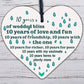 10th Wedding Anniversary 10 Year Tin Handmade Wooden Heart First Wedding Gifts