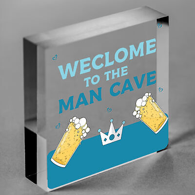 Man Cave Engraved Hanging Plaque Gift For Him Home Bar Garage Shed Signs