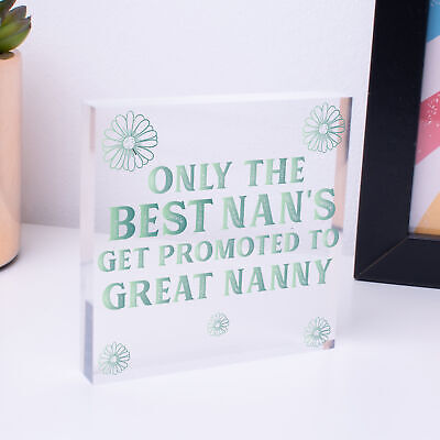 Plaque ONLY THE BEST NANNYS Get PROMOTED To GREAT NANNY Mum Baby Gift Sign Chic