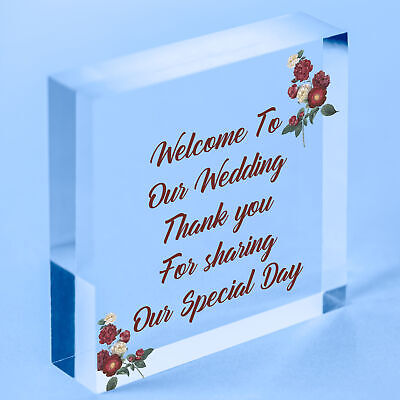 Welcome To Our Wedding Sign And Plaque Standing Table Plaque Wedding Decoration