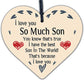 Son Card Birthday Christmas Wooden Heart Son Gifts From Mum Dad Keepsake Gift