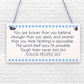 Stronger Inspirational Hanging Plaque Friendship Gifts Quote Butterfly Love Sign