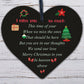 Memorial Christmas Tree Decoration Bauble Wooden Heart Poem Plaque Family Gifts