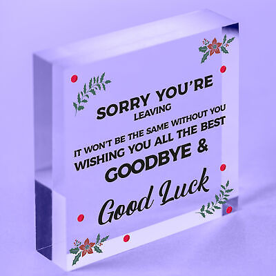 Sorry You're Leaving Wooden Hanging Heart Cute Funny Work Colleague Leaving Gift