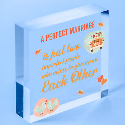 A Perfect Marriage Anniversary Gift Wooden Plaque Sign Present Husband Or Wife