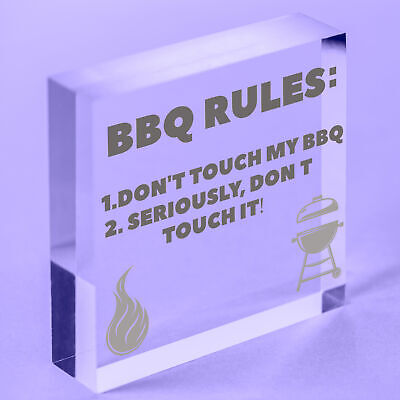 BBQ Rules Sign Hanging Door Wall Shed Sign Garden Sign For Outdoor Men Gift