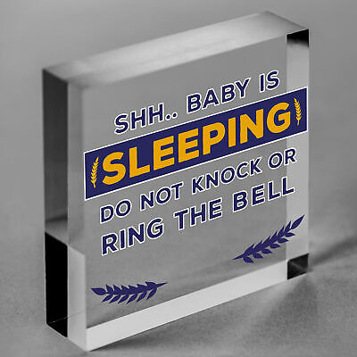 Shh.. Baby Is Sleeping Do Not Disturb Nursery Hanging Plaque Baby Door Cot Sign