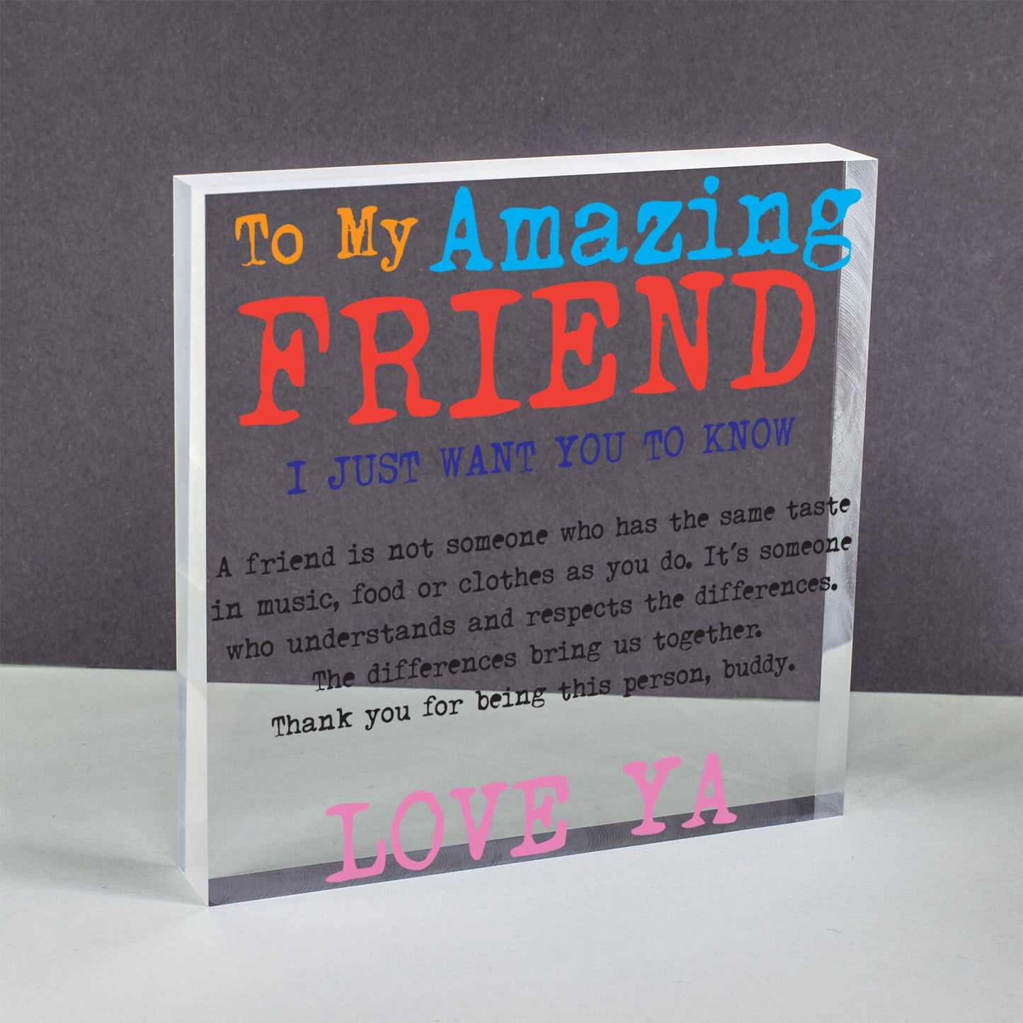 Best Friend Gift Heart Thank you Hanging Sign Friendship Gifts Plaque