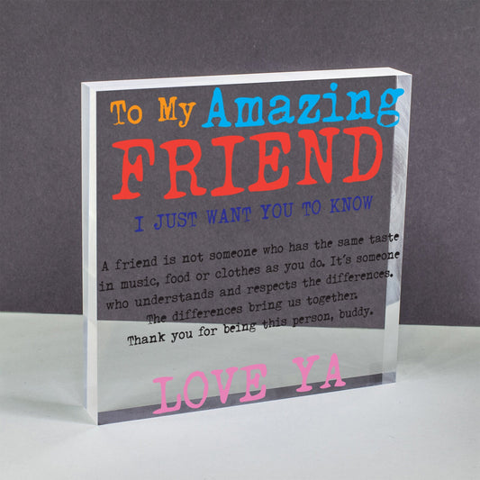 Best Friend Gift Heart Thank you Hanging Sign Friendship Gifts Plaque