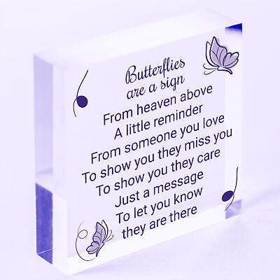 Butterfly Memorial Bereavement Family Mum Dad Nan Grandad Love Plaque Sign