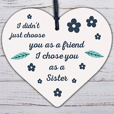 Special FRIEND Sister Gifts Wood Heart Christmas Friendship Gift Birthday Plaque