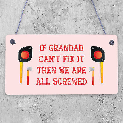 Grandad Fix It Man Cave Sign Garage Shed Wall Sign Birthday Xmas Grandad Gift