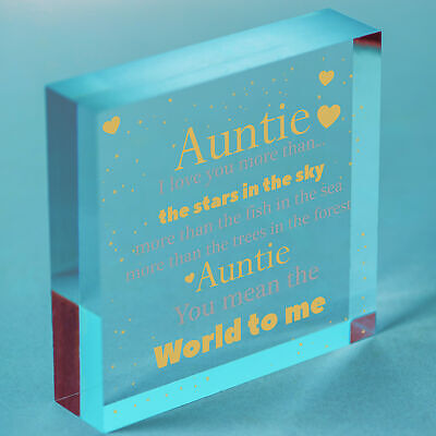 Cute Auntie Gifts Wooden Heart Auntie Birthday Gift Sister Gifts Thank You Gift