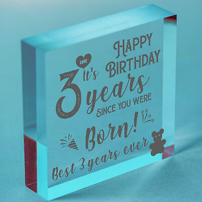 3rd Birthday Girl Boy Three Today 3rd Birthday Decoration 3rd Birthday Card Sign