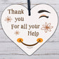 Thank You Gift For Friend Volunteer Teacher Mentor Colleague Wooden Heart Plaque