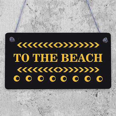 To The Beach Arrow Nautical Seaside Marine Theme Hanging Plaque Sand Gift Sign