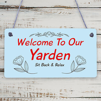 Yarden Sign For Outdoor Welcome Sign For Garden Summerhouse Home Gift