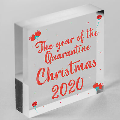 Quarantine 2020 Memory Christmas Tree Bauble Engraved Heart Xmas Decoration