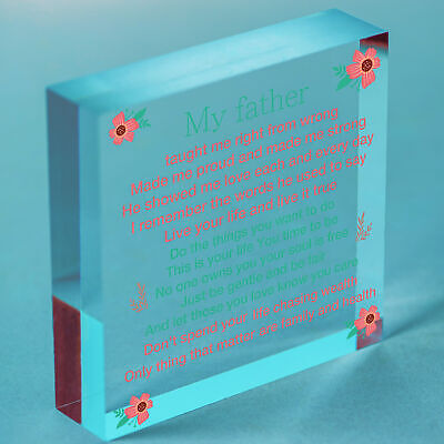 My Father Fathers Day Dad Wood Heart Sign Memorial Plaque For Him Daughter Gift