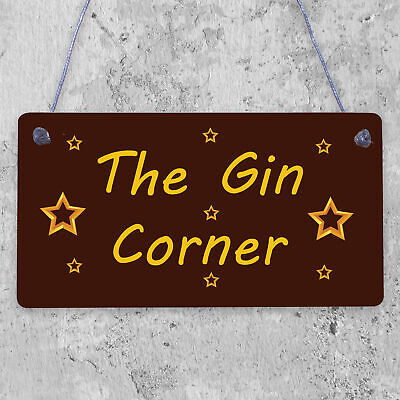 Gin Corner Gin Signs And Plaques Bar Pub Man Cave Accessories Noveltly Gin Gifts