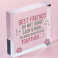 Best Friends Do Not Judge We Judge Together Novelty Friendship Hanging Plaque