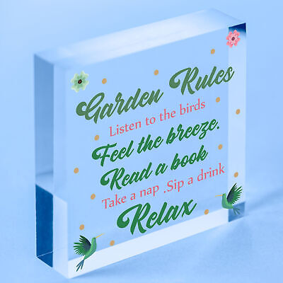 Hanging Garden Rules Sign For Garden Shed Wall Sign Home Decor Garden Plaques