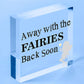 Away With The Fairies Novelty Hanging Chic Plaque Novelty Fairy Garden Sign