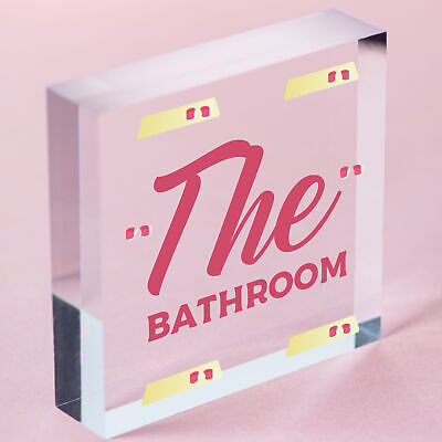 THE BATHROOM' Shabby Chic Door Sign Plaque Sign for Toilet or Bathroom The Loo