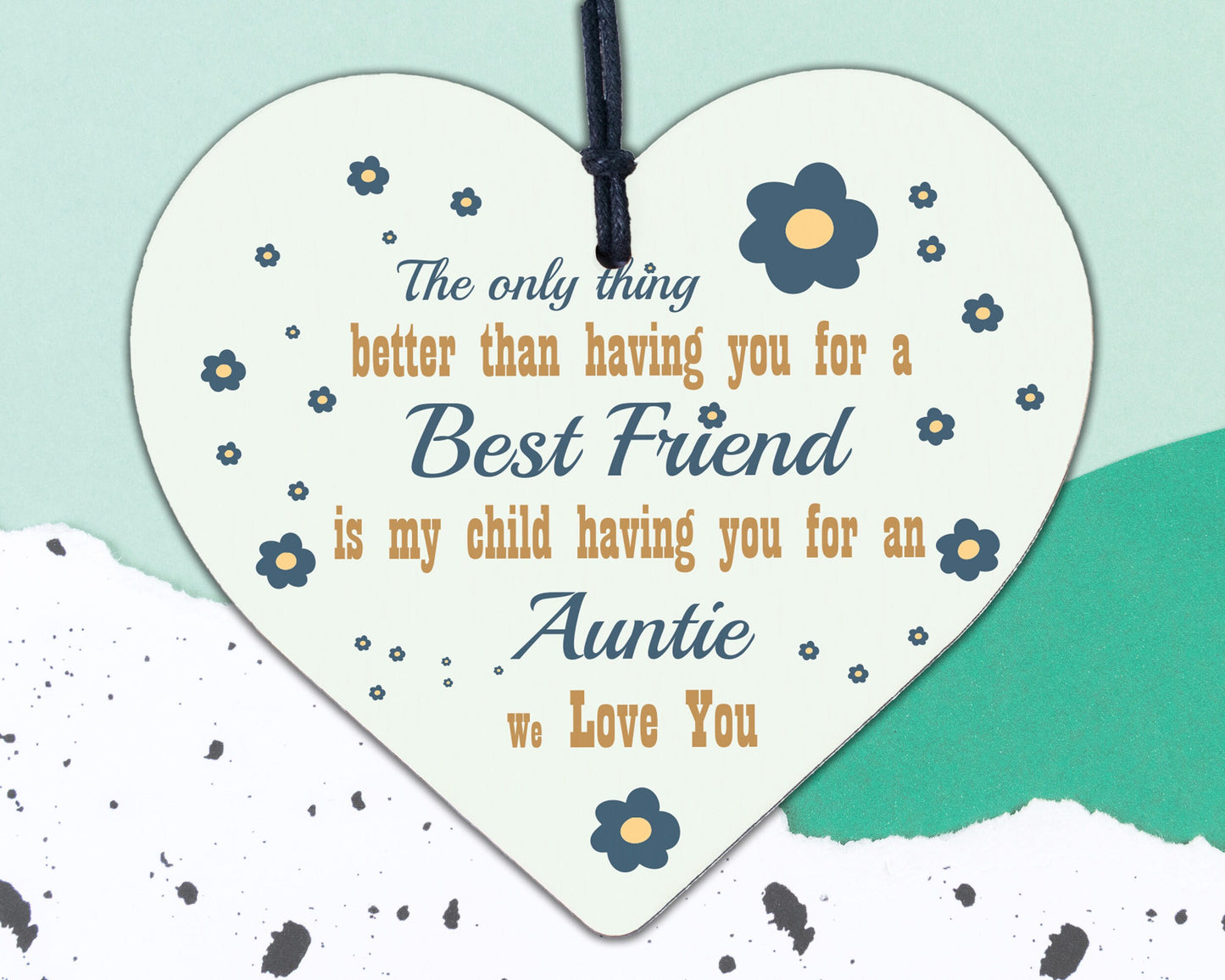 Best Friend Auntie Heart Gift Shabby Chic Birthday Love Keepsake Thank You Sign